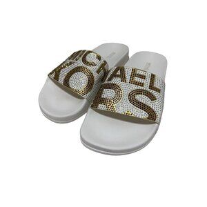Michael Kors Gilmore Crystal Monogram Women's Slides size 8